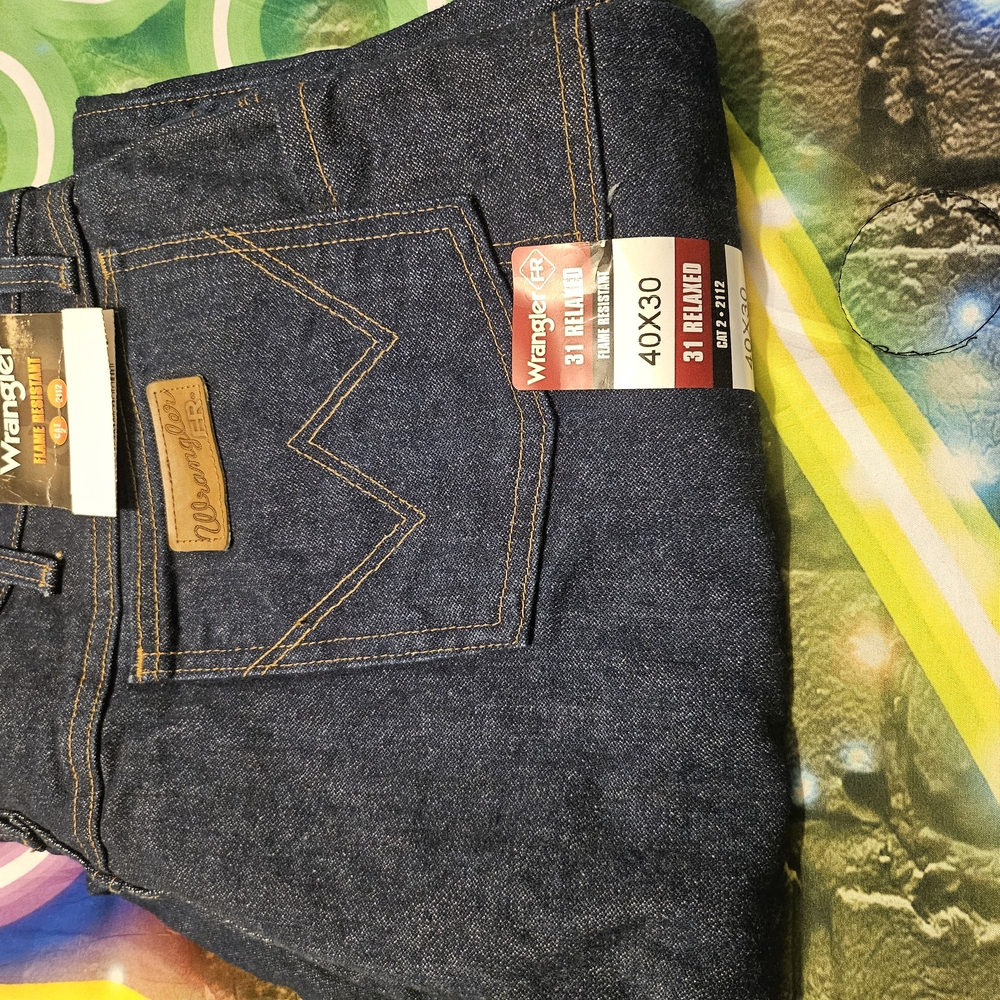 Wrangler Blue Relaxed Flame Resistant Jeans High-Quality Denim 5 Pairs